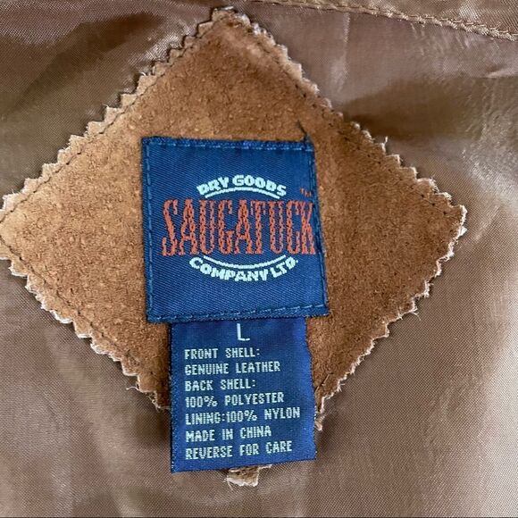 Saugatuck Dry Goods Company Sueded Leather Button Vest L - Picture 4 of 5